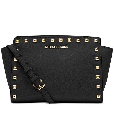 michael michael kors selma stud medium messenger macy& 39|Michael Kors Selma Stud Medium Messenger .